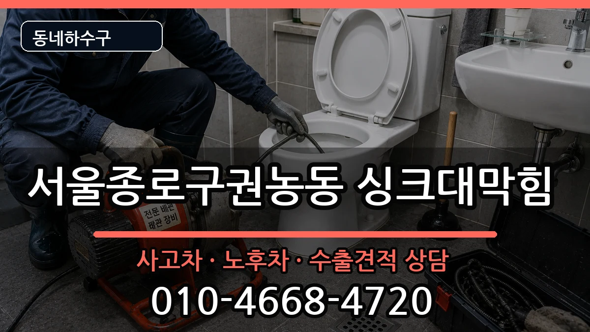 서울종로구권농동 싱크대막힘 증상 처리 안내 이미지 1