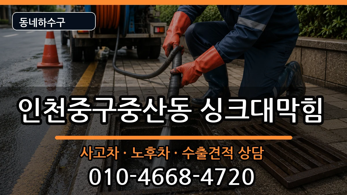 인천중구중산동 싱크대막힘 인천중구중산동 싱크대막힘 증상 처리 안내 이미지 1