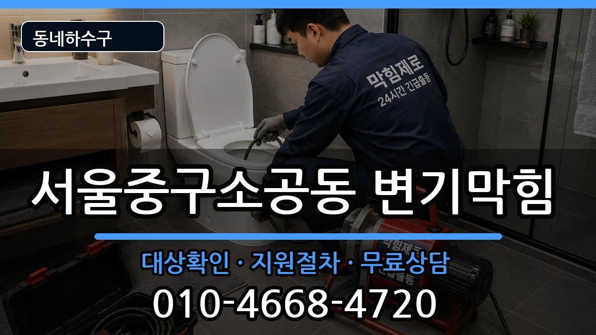 서울중구소공동 변기막힘 증상 처리 안내 이미지 3