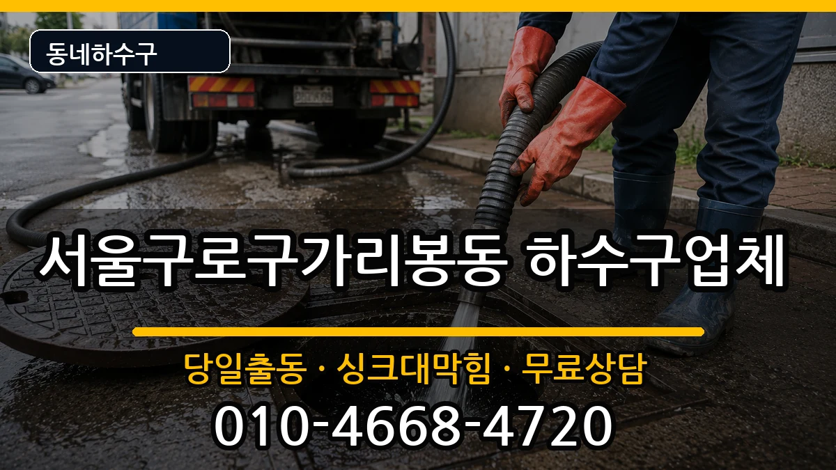 서울구로구가리봉동 하수구막힘 증상 처리 안내 이미지 1