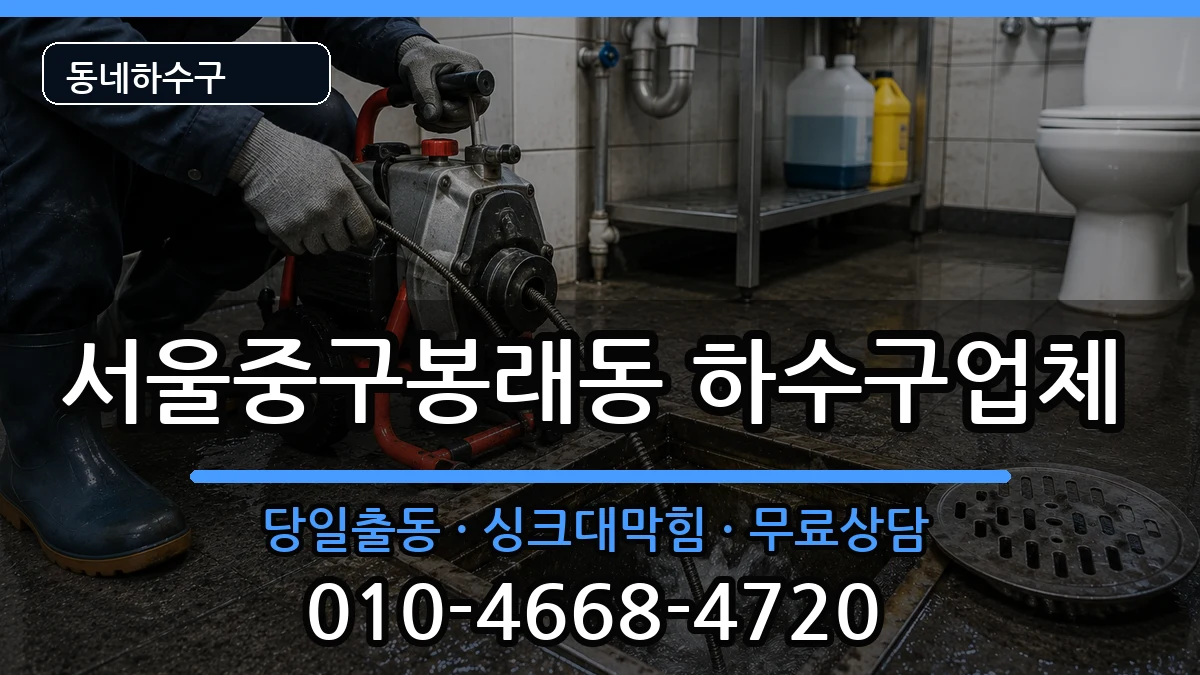 서울중구봉래동  하수구막힘 정보형