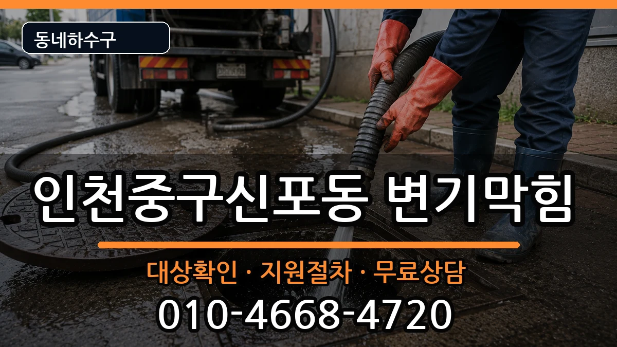 인천중구신포동 변기막힘 증상 처리 안내 이미지 3