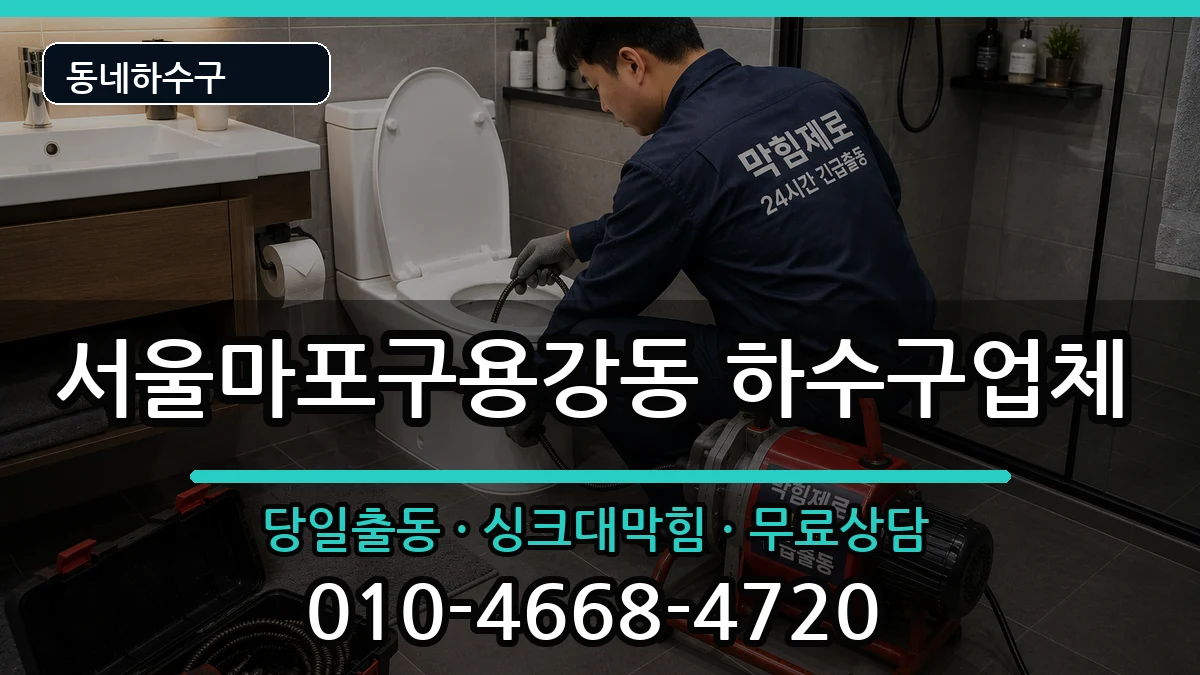 서울마포구용강동 하수구막힘 증상 처리 안내 이미지 2