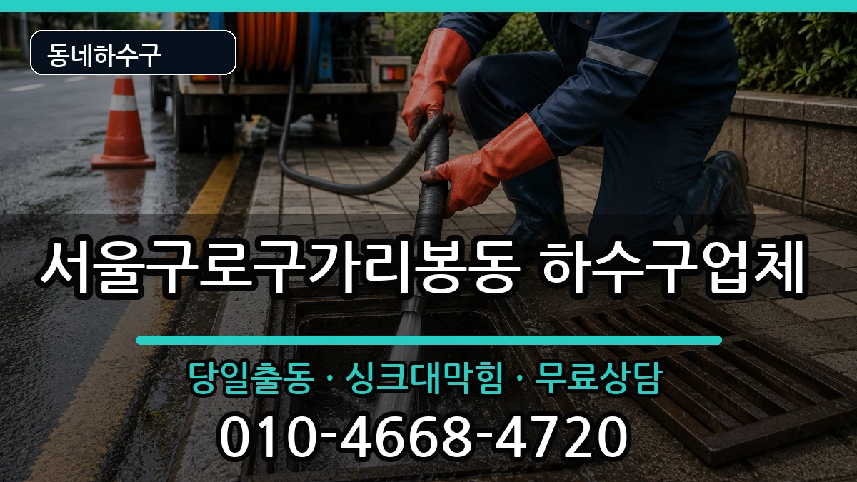 서울구로구가리봉동 하수구막힘 증상 처리 안내 이미지 3