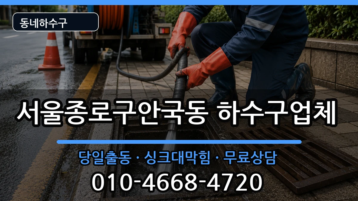 서울종로구안국동  하수구막힘 질문형