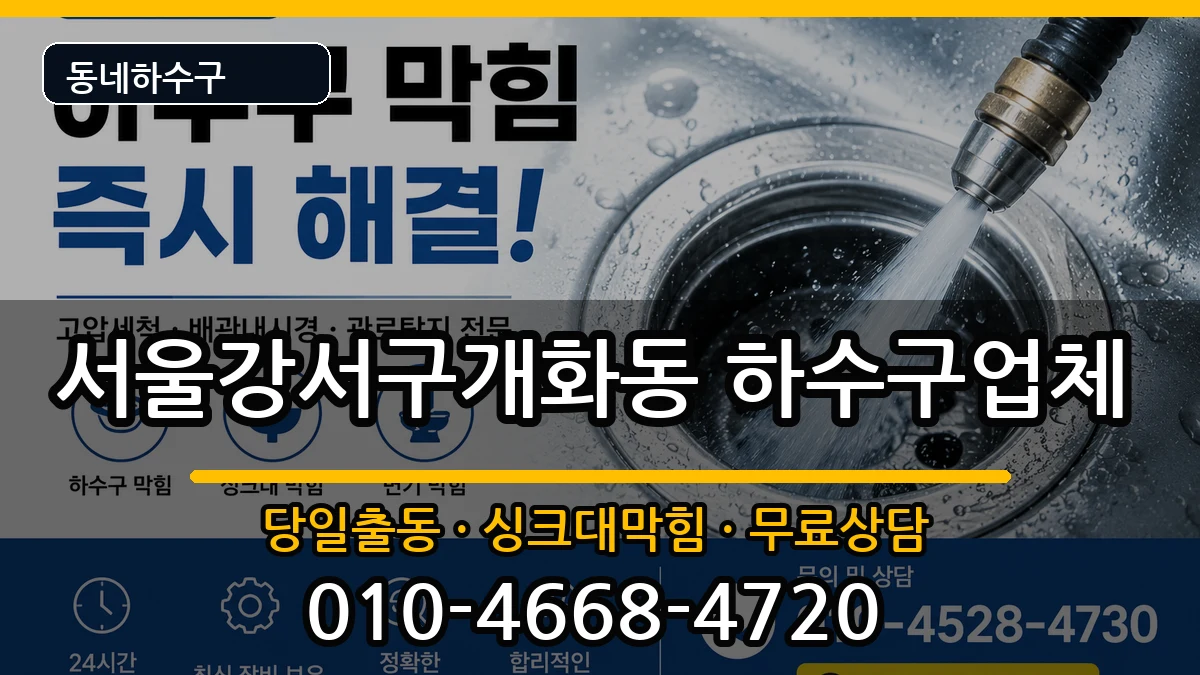 서울강서구개화동 하수구막힘 증상 처리 안내 이미지 3