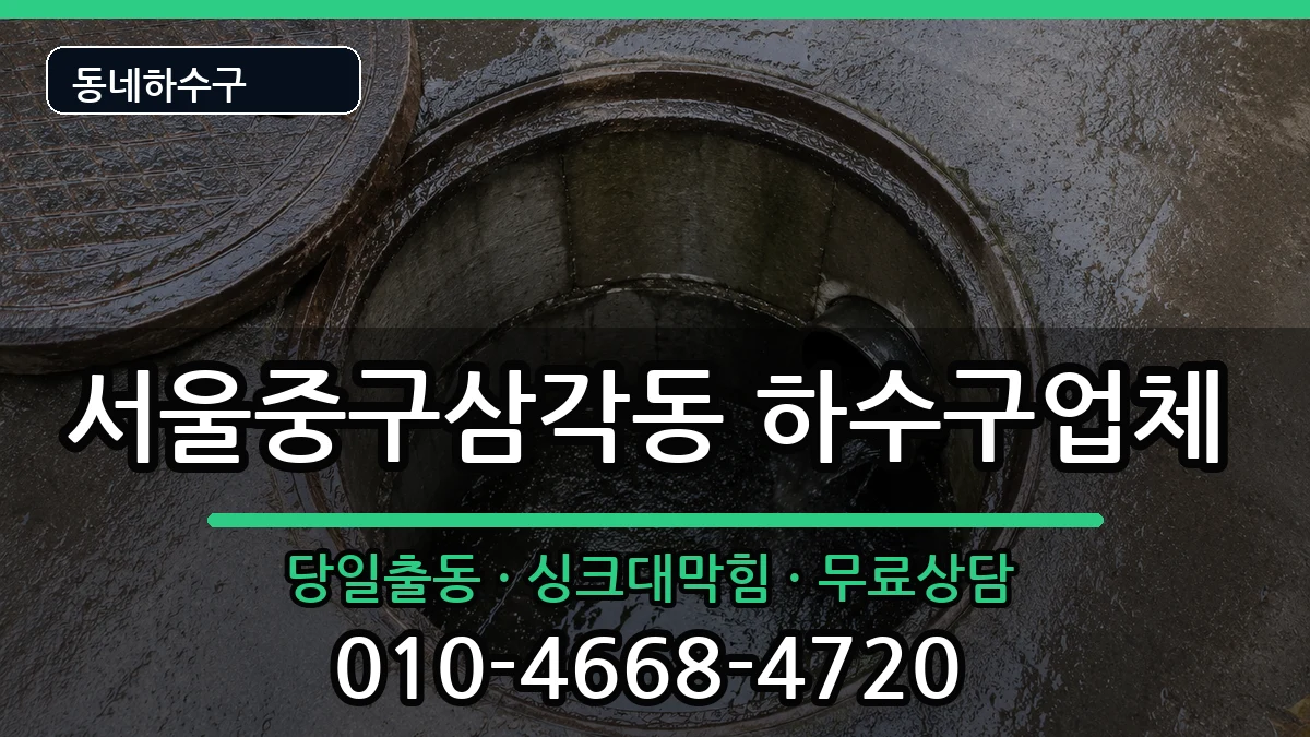 서울중구삼각동 하수구막힘 증상 처리 안내 이미지 2