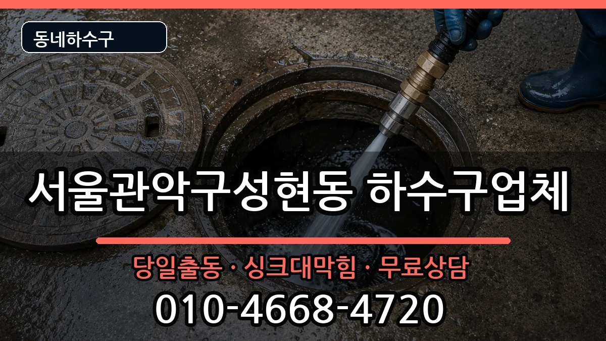 서울관악구성현동 하수구막힘 증상 처리 안내 이미지 3