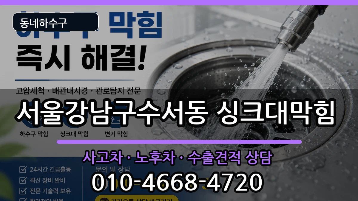 서울강남구수서동 싱크대막힘 서울강남구수서동 싱크대막힘 증상 처리 안내 이미지 4