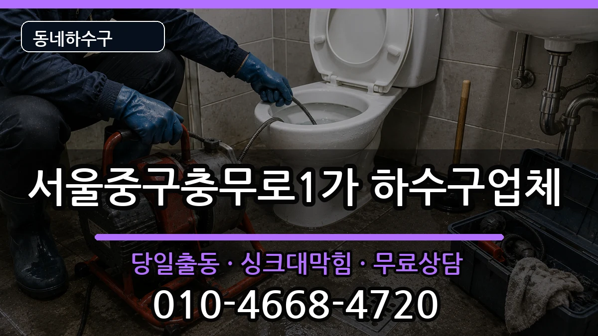 서울중구충무로1가 하수구막힘 증상 처리 안내 이미지 3