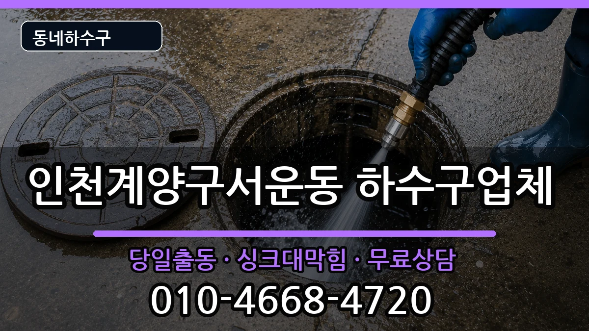 인천계양구서운동 하수구막힘 증상 처리 안내 이미지 3