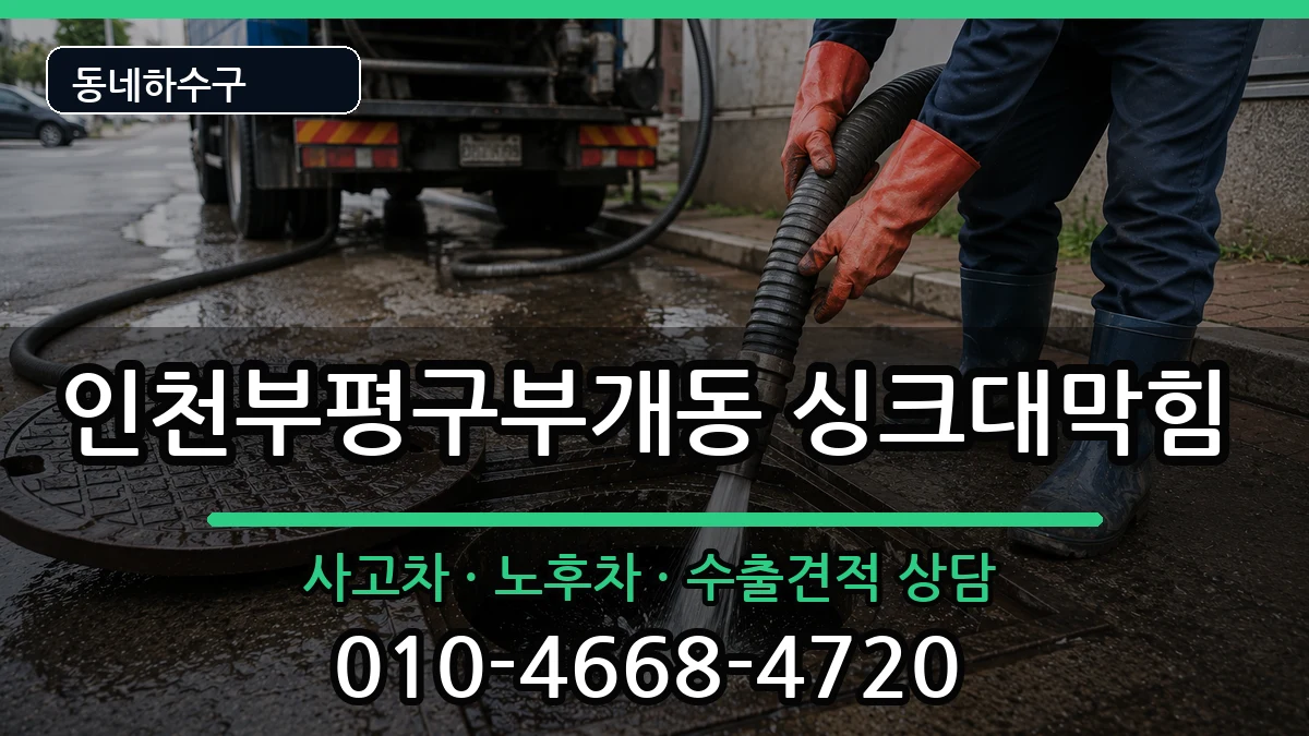 인천부평구부개동 싱크대막힘 증상 처리 안내 이미지 1