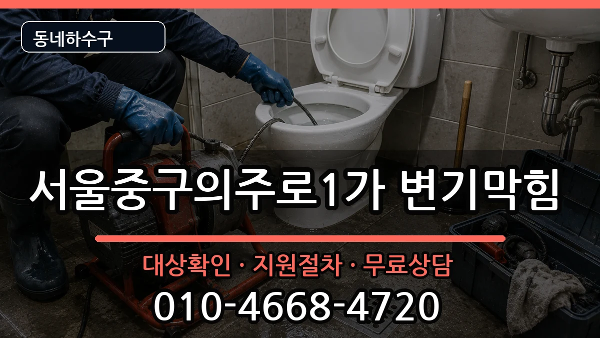 서울중구의주로1가 변기막힘 증상 처리 안내 이미지 3