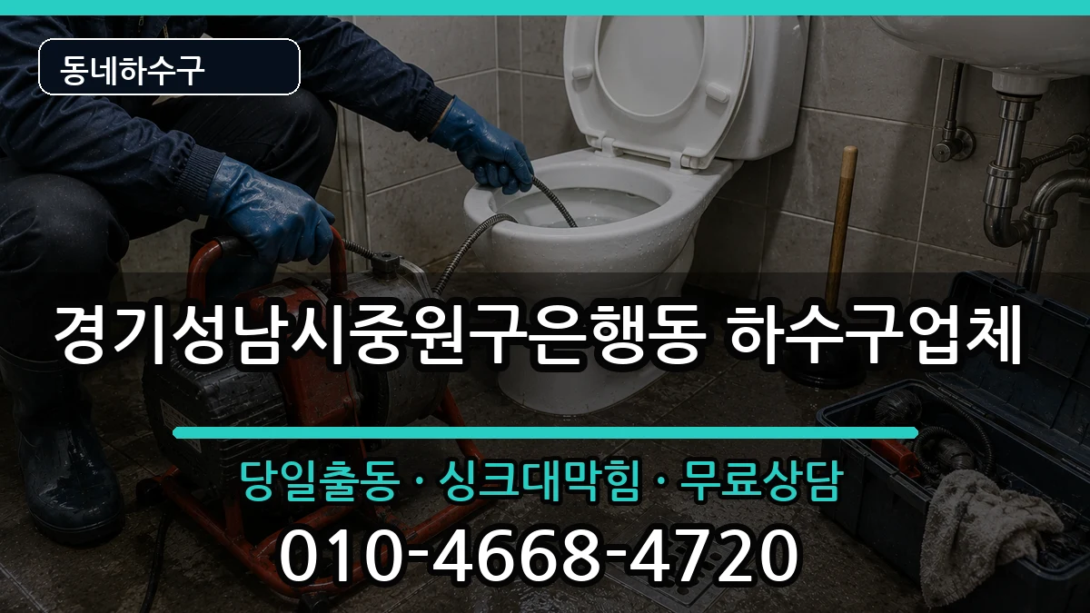 경기성남시중원구은행동 하수구막힘 경기성남시중원구은행동 하수구막힘 증상 처리 안내 이미지 1