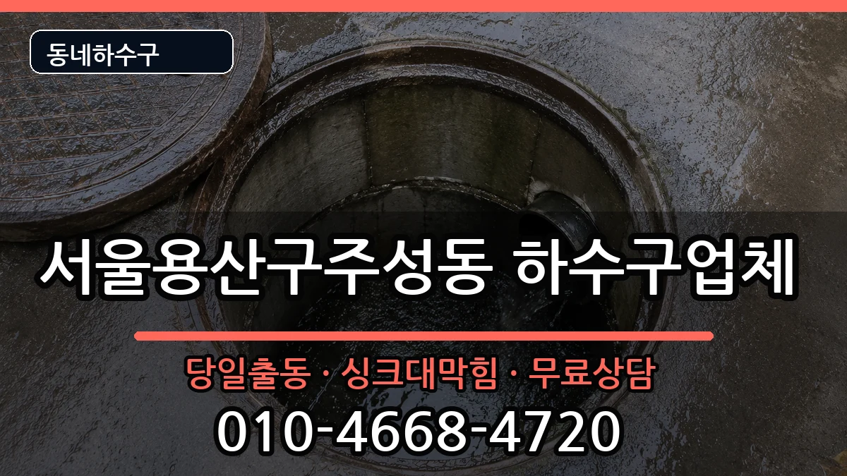 서울용산구주성동 하수구막힘 증상 처리 안내 이미지 1