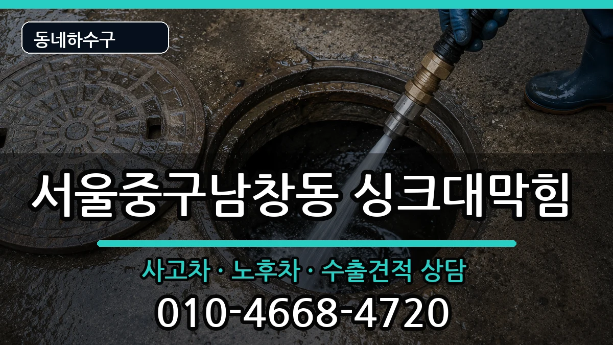 서울중구남창동 싱크대막힘 증상 처리 안내 이미지 3