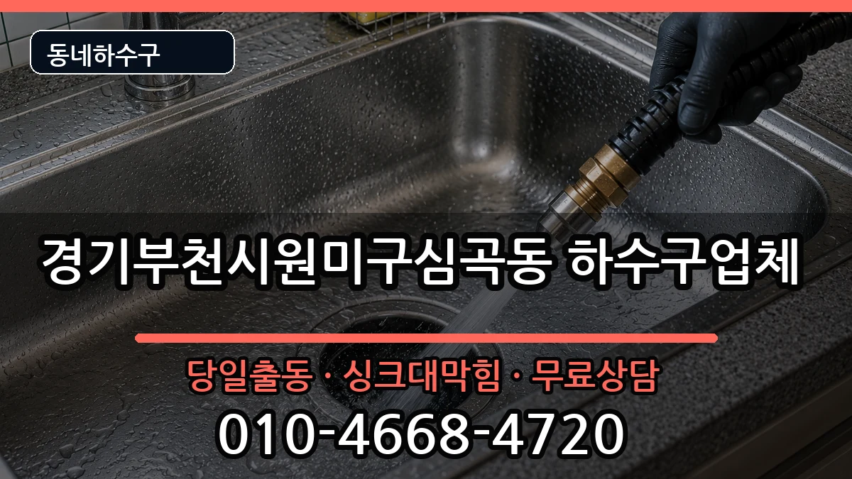 경기부천시원미구심곡동 하수구막힘 경기부천시원미구심곡동 하수구막힘 증상 처리 안내 이미지 1