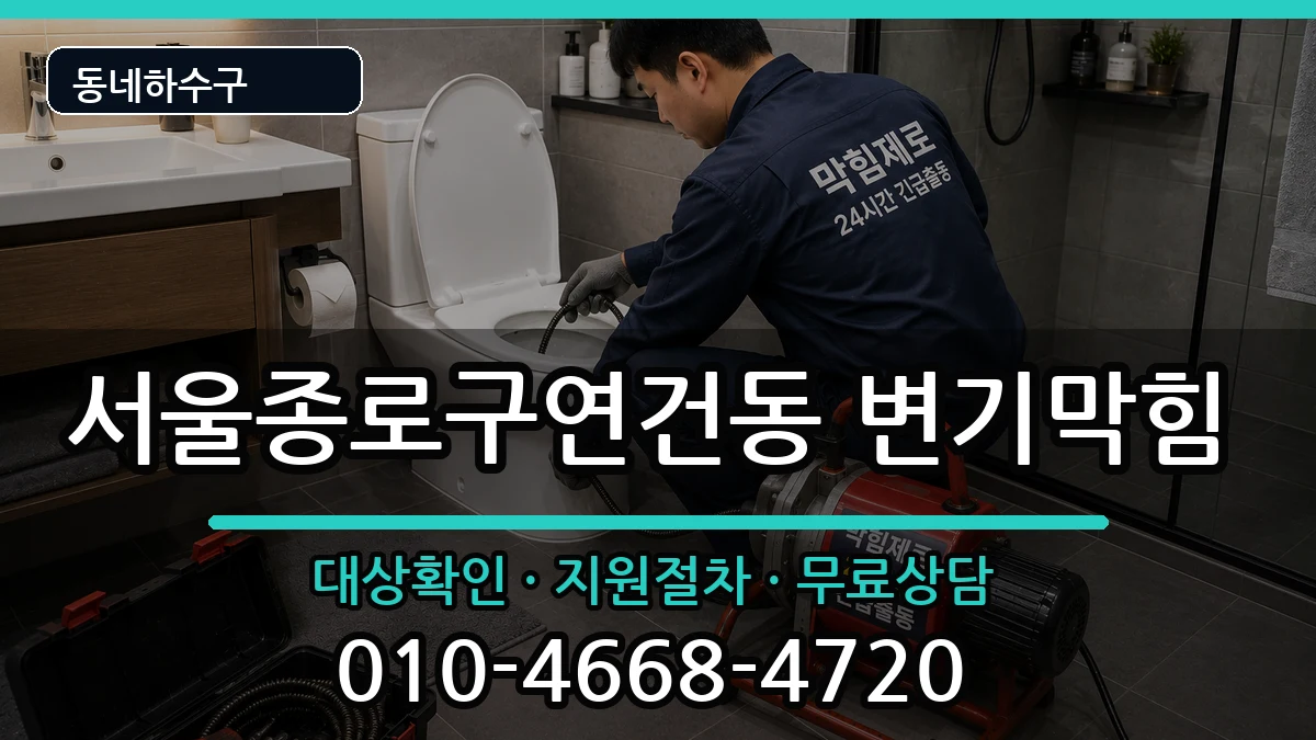 서울종로구연건동 변기막힘 증상 처리 안내 이미지 3