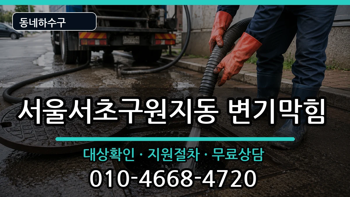 서울서초구원지동 변기막힘 증상 처리 안내 이미지 1