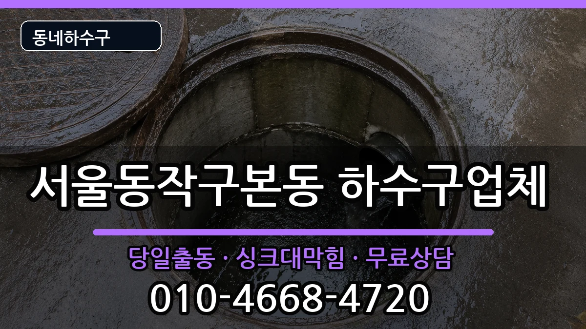 서울동작구본동 하수구막힘 증상 처리 안내 이미지 1
