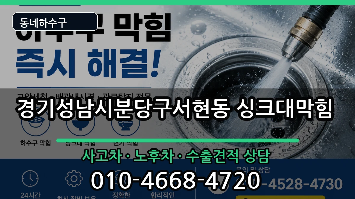 경기성남시분당구서현동 싱크대막힘 증상 처리 안내 이미지 1