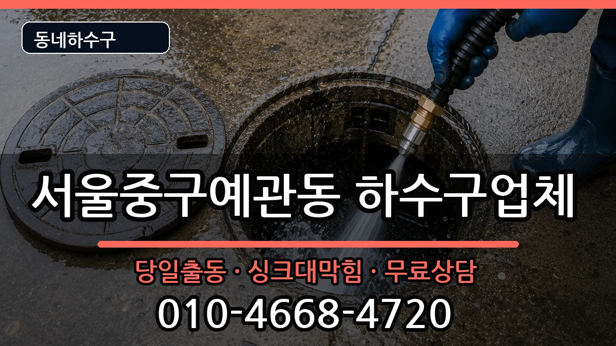 서울중구예관동 하수구막힘 증상 처리 안내 이미지 1