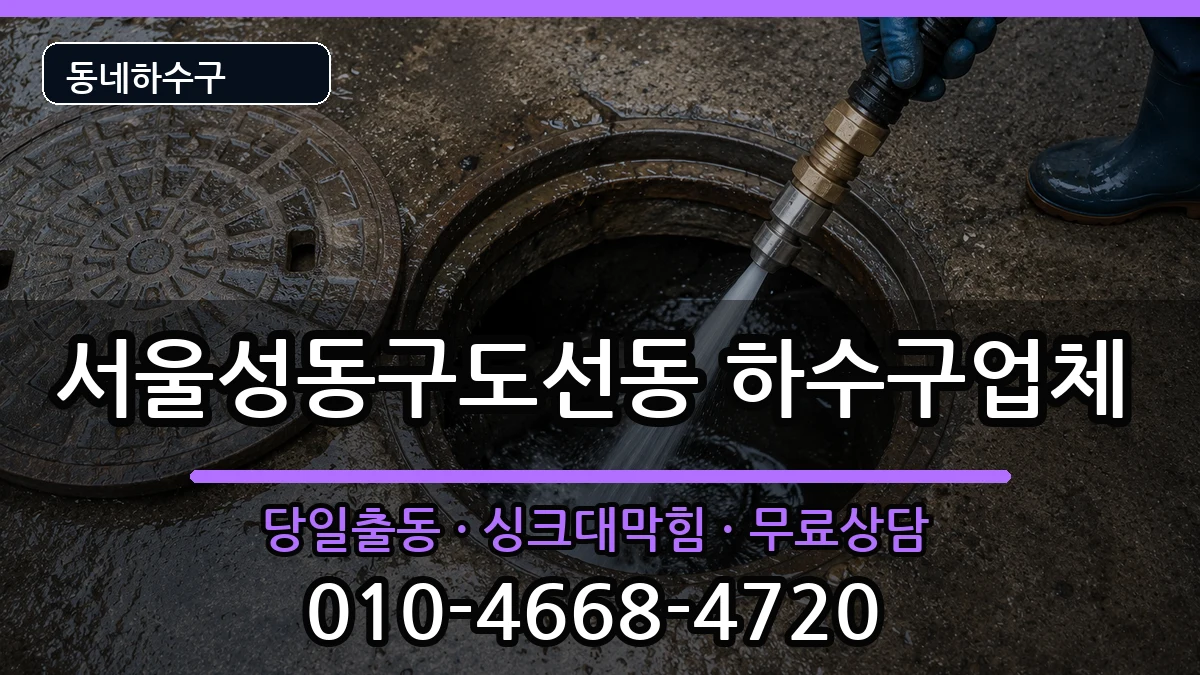 서울성동구도선동 하수구막힘 증상 처리 안내 이미지 1