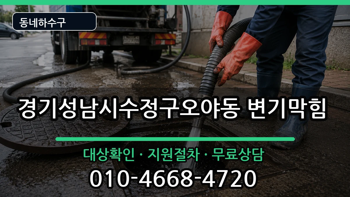 경기성남시수정구오야동  변기막힘 정보형
