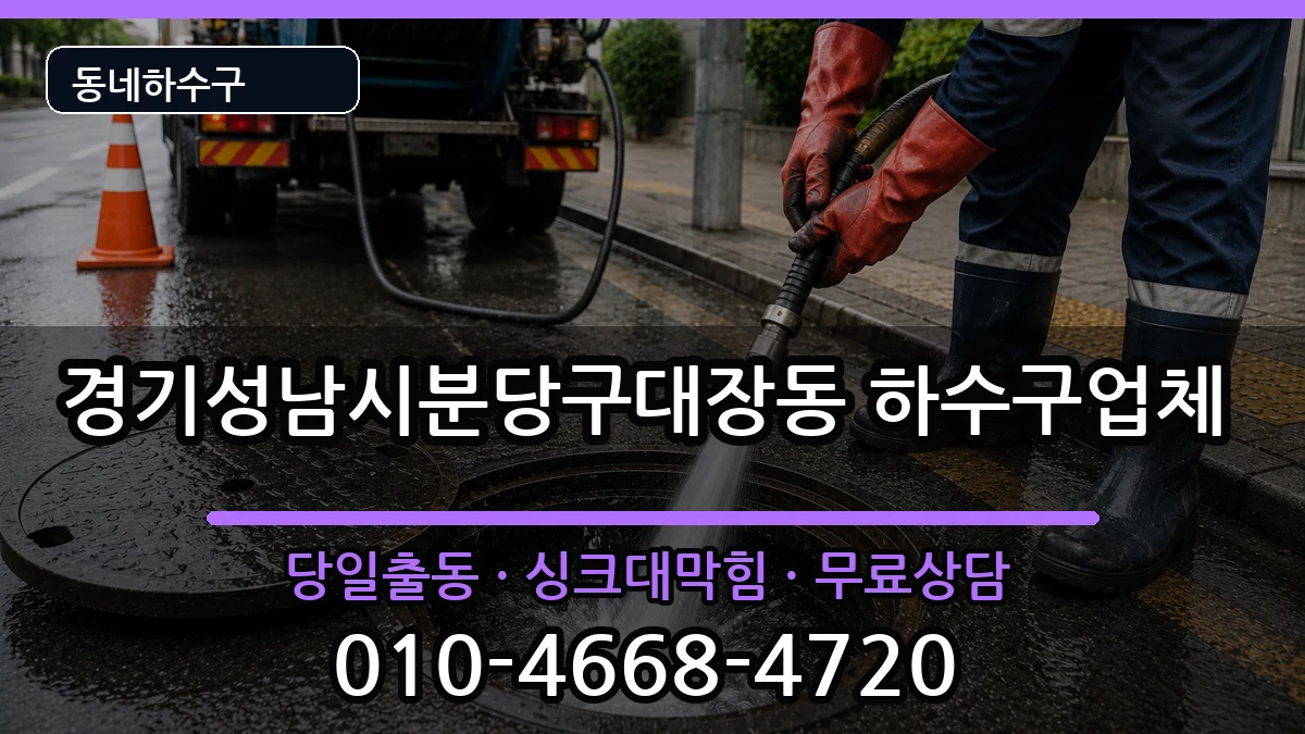 경기성남시분당구대장동 하수구막힘 경기성남시분당구대장동 하수구막힘 증상 처리 안내 이미지 1