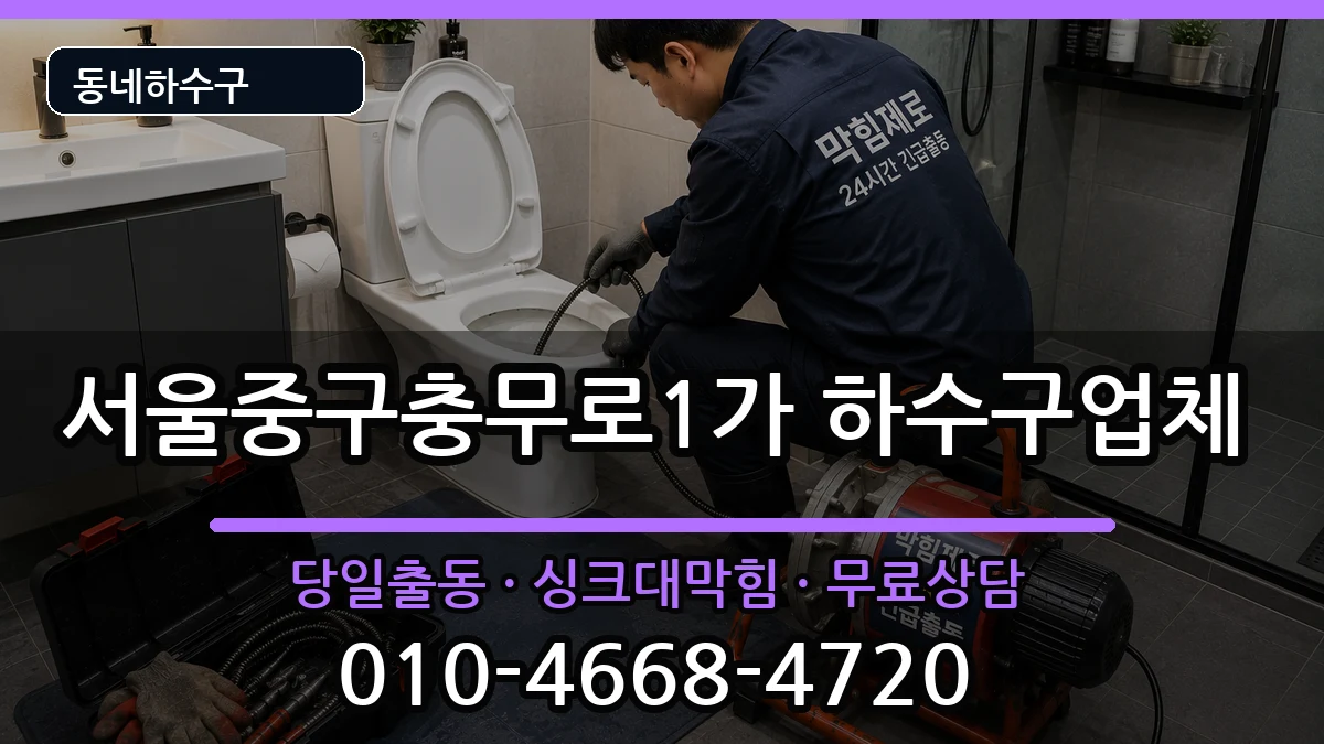 서울중구충무로1가 하수구막힘 증상 처리 안내 이미지 1