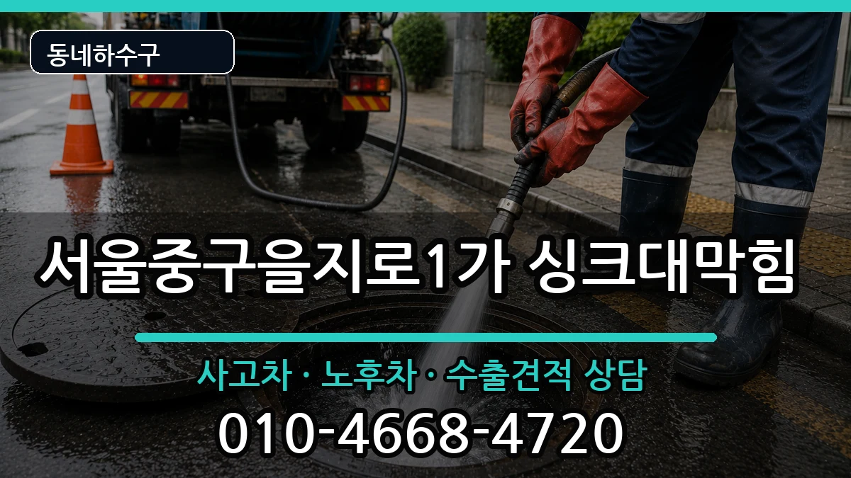 서울중구을지로1가 싱크대막힘 증상 처리 안내 이미지 1