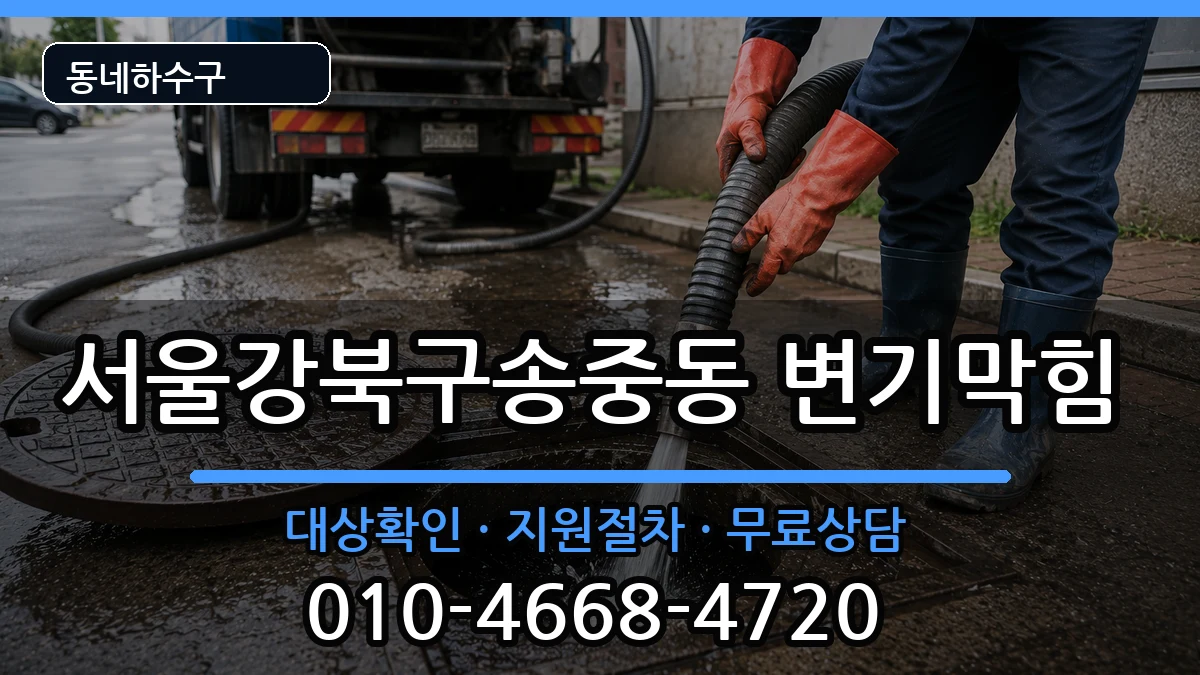 서울강북구송중동 변기막힘 증상 처리 안내 이미지 2