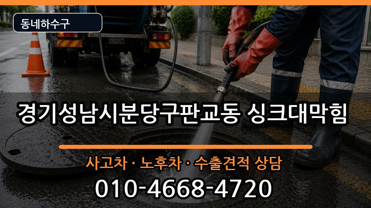 경기성남시분당구판교동 싱크대막힘 증상 처리 안내 이미지 1