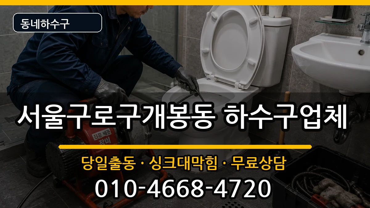서울구로구개봉동 하수구막힘 증상 처리 안내 이미지 3