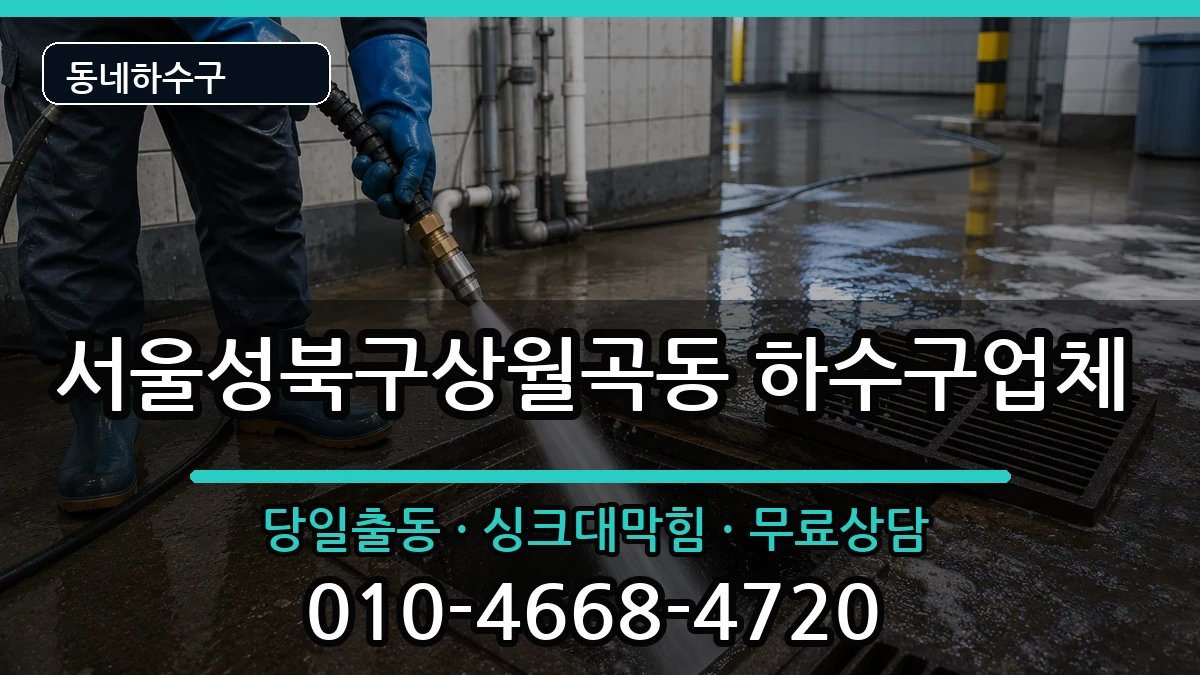 서울성북구상월곡동 하수구막힘 증상 처리 안내 이미지 3