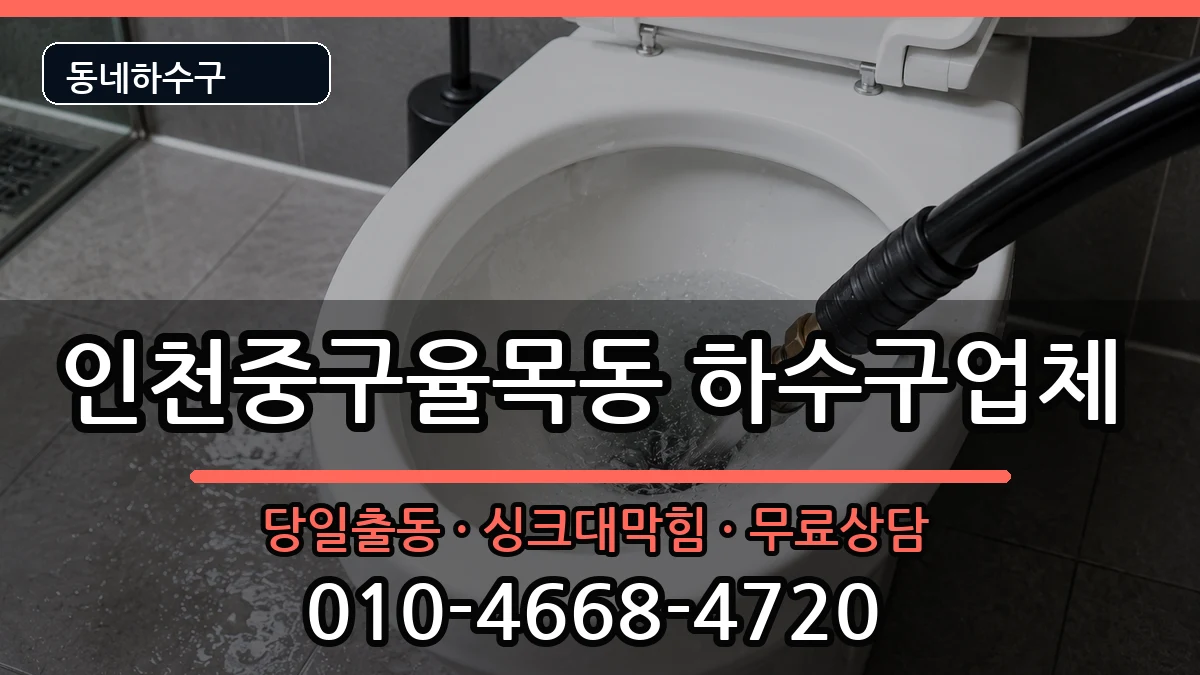 인천중구율목동 하수구막힘 증상 처리 안내 이미지 3