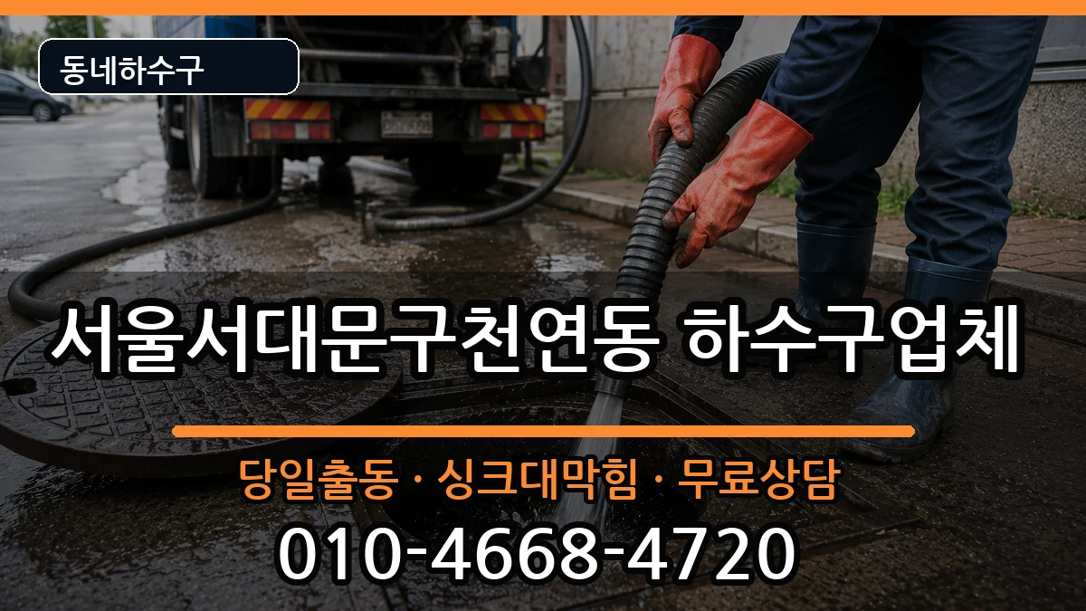 서울서대문구천연동 하수구막힘 증상 처리 안내 이미지 3