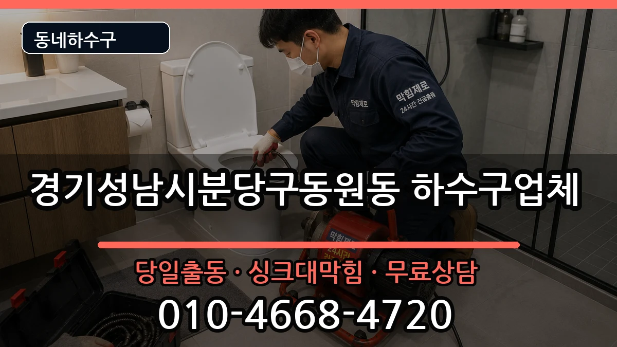 경기성남시분당구동원동 하수구막힘 증상 처리 안내 이미지 1