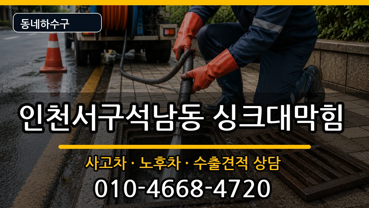 인천서구석남동  싱크대막힘 질문형