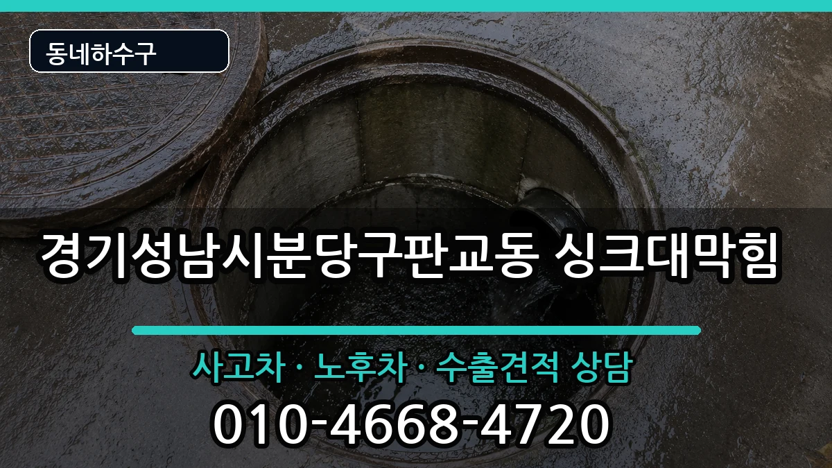 경기성남시분당구판교동 싱크대막힘 증상 처리 안내 이미지 2