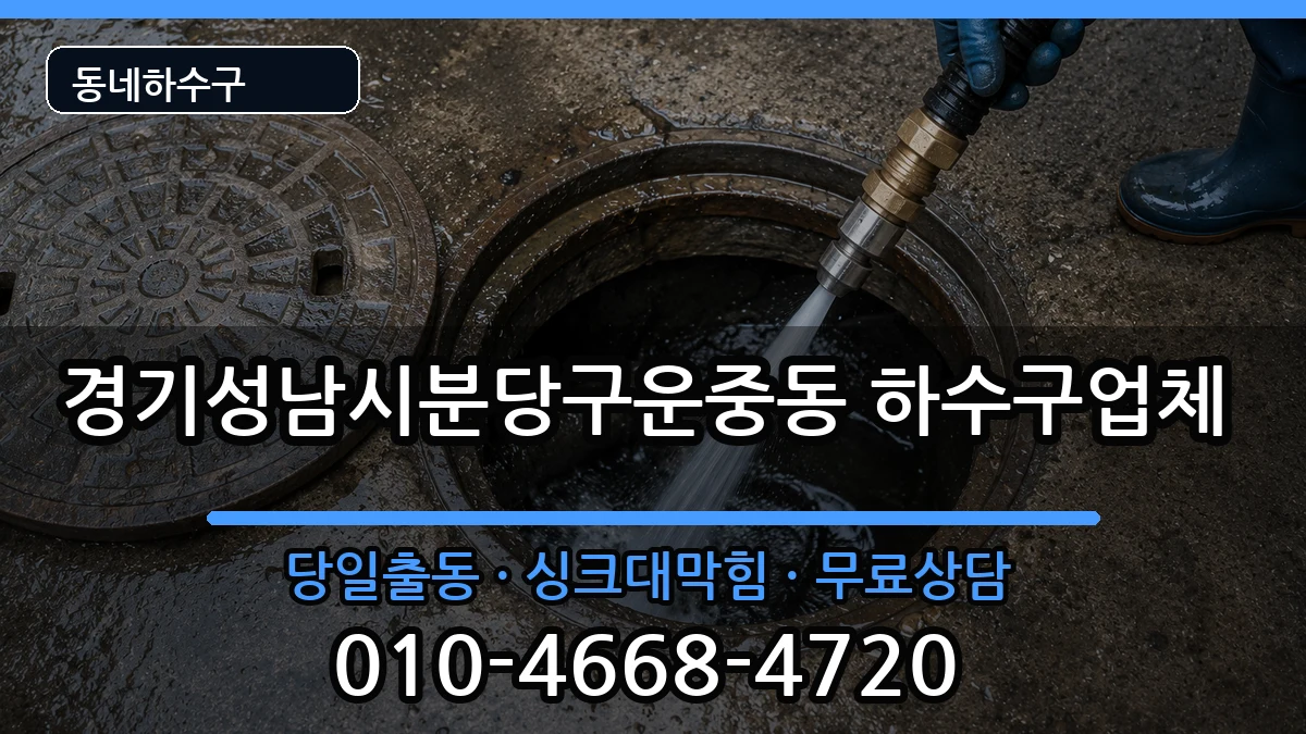 경기성남시분당구운중동 하수구막힘 경기성남시분당구운중동 하수구막힘 증상 처리 안내 이미지 2