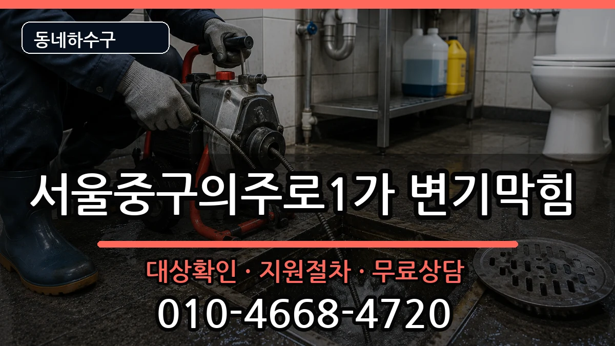 서울중구의주로1가  변기막힘 정보형
