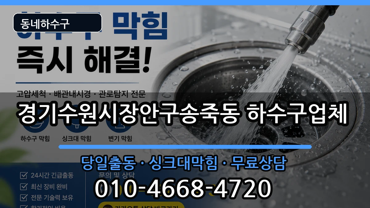 경기수원시장안구송죽동 하수구막힘 경기수원시장안구송죽동 하수구막힘 증상 처리 안내 이미지 1