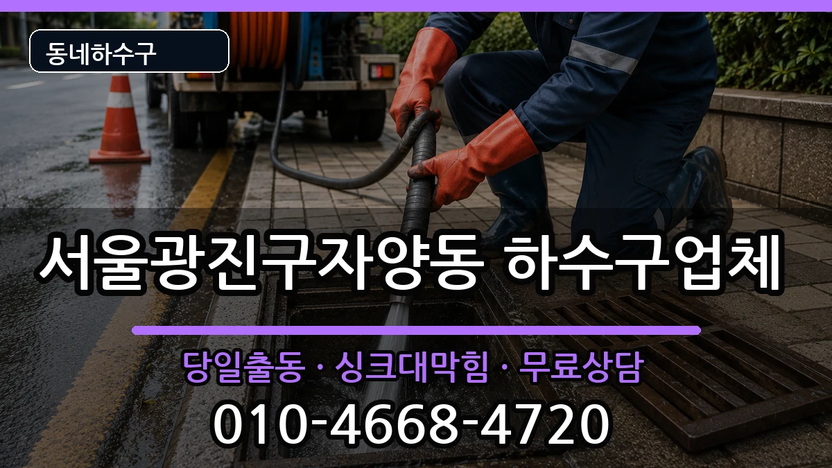서울광진구자양동 하수구막힘 증상 처리 안내 이미지 1
