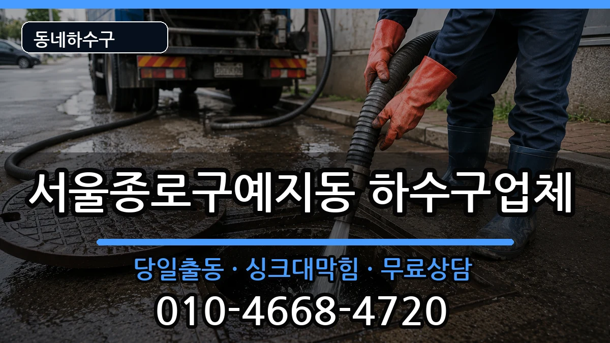 서울종로구예지동 하수구막힘 증상 처리 안내 이미지 1
