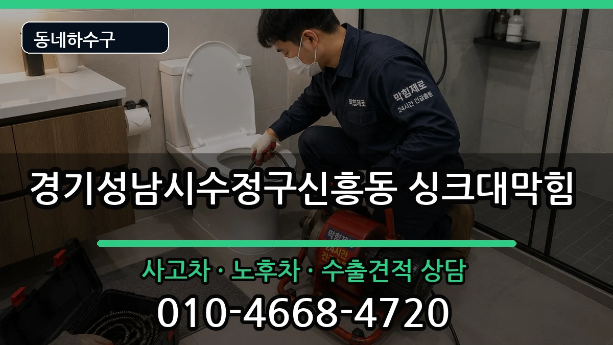 경기성남시수정구신흥동 싱크대막힘 증상 처리 안내 이미지 1