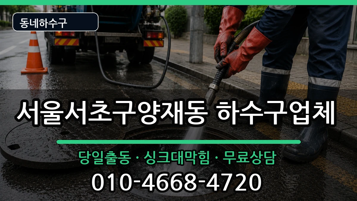 서울서초구양재동 하수구막힘 증상 처리 안내 이미지 3