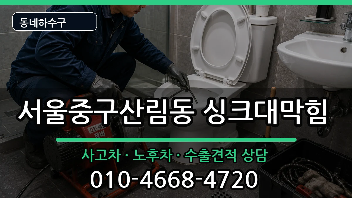 서울중구산림동 싱크대막힘 증상 처리 안내 이미지 1