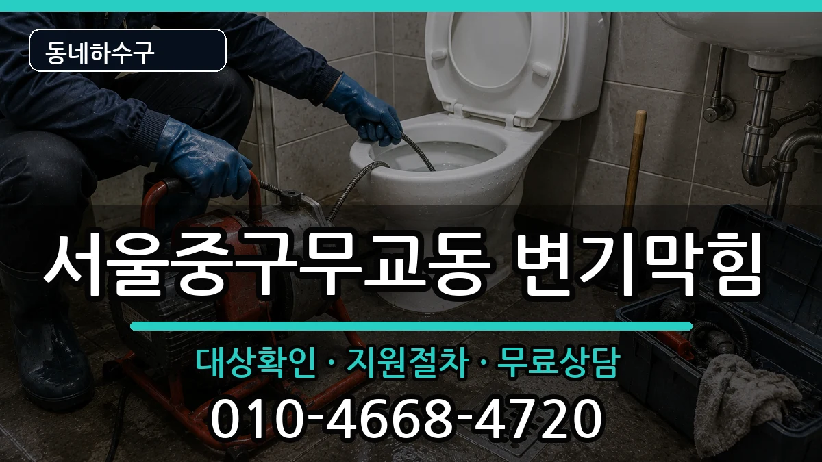 서울중구무교동 변기막힘 증상 처리 안내 이미지 1