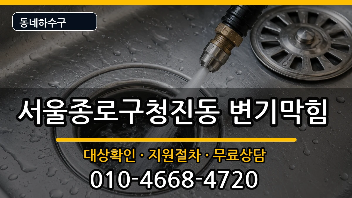 서울종로구청진동 변기막힘 증상 처리 안내 이미지 1